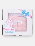 Baby Girl 3-piece Scallop Ruffle Knitted Gift Box Set - Baby Pink