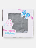 Baby Boy 3-piece Chain Pom-pom Knitted Gift Box Set - Grey