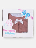 Baby Girl 3-piece Scallop Ruffle Knitted Gift Box Set - Dusty Pink