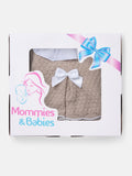 Baby Girl 3-piece Scallop Ruffle Knitted Gift Box Set - Beige