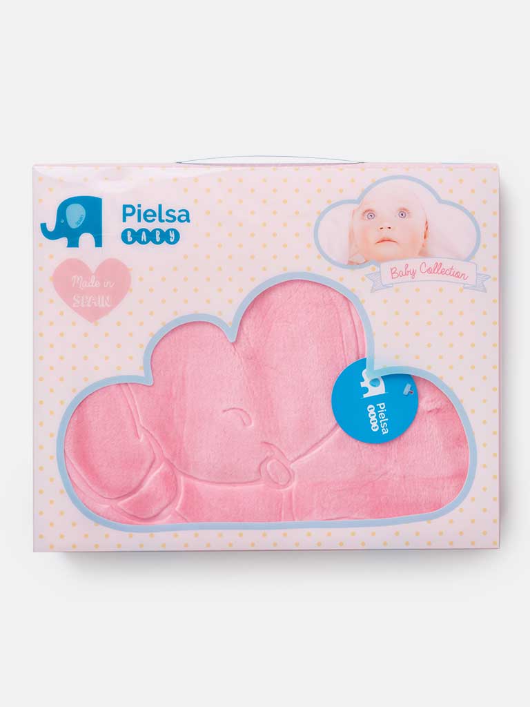 Baby Girl Teddy & Butterfly Soft Fleece Pram Blanket - Pink