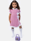 Baby Girl Paloma Collection Knitted Spanish Dress & Bonnet Set - Lilac Pink
