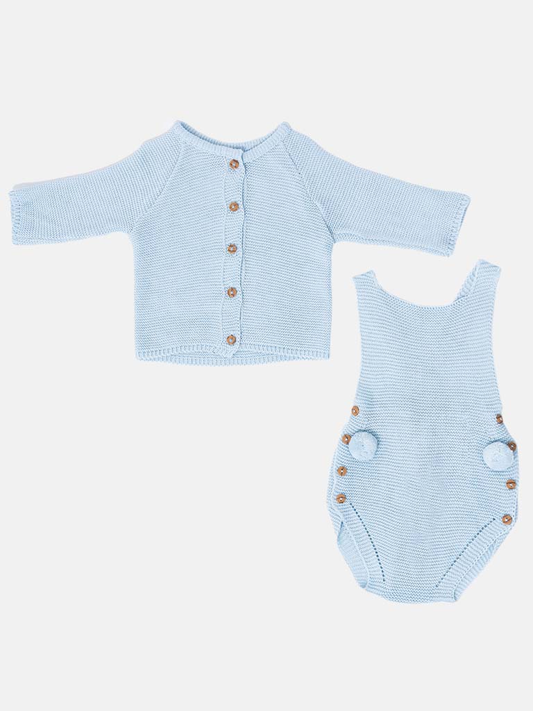 Baby Boy Noah Collection 2-piece Knitted Set- Baby Blue