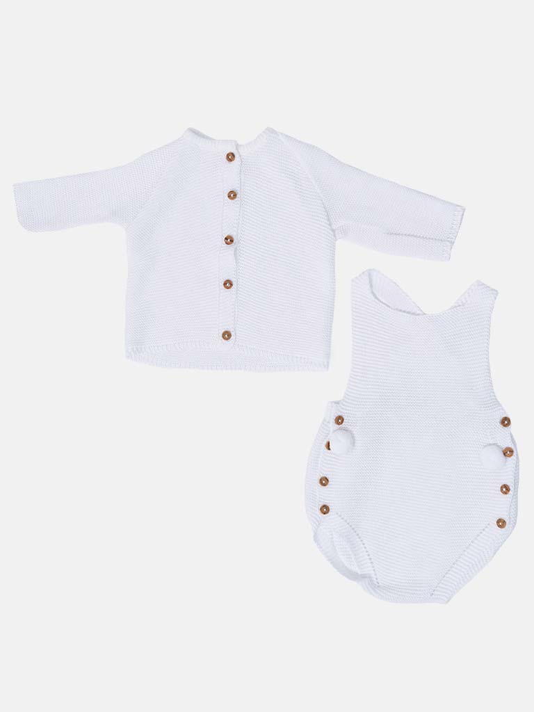 Baby Boy Noah Collection 2-piece Spanish Knitted Set-White