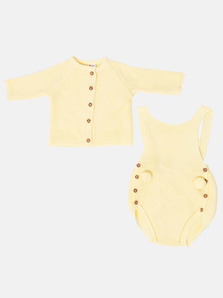 Baby Boy Noah Collection 2-piece Knitted Set- Lemon Yellow