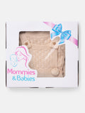 Baby Boy 4-piece Checked Knitted Gift Box Set - Beige