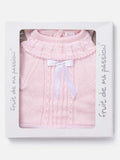 Baby Girl 3-piece Ribbon Knitted Gift Box Set - Baby Pink