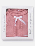 Baby Girl 3-piece Ribbon Knitted Gift Box Set - Dusty Pink