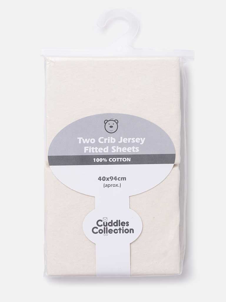 Baby Cuddles Collection Cotton Fitted Sheets (Pack of 2)-Ivory