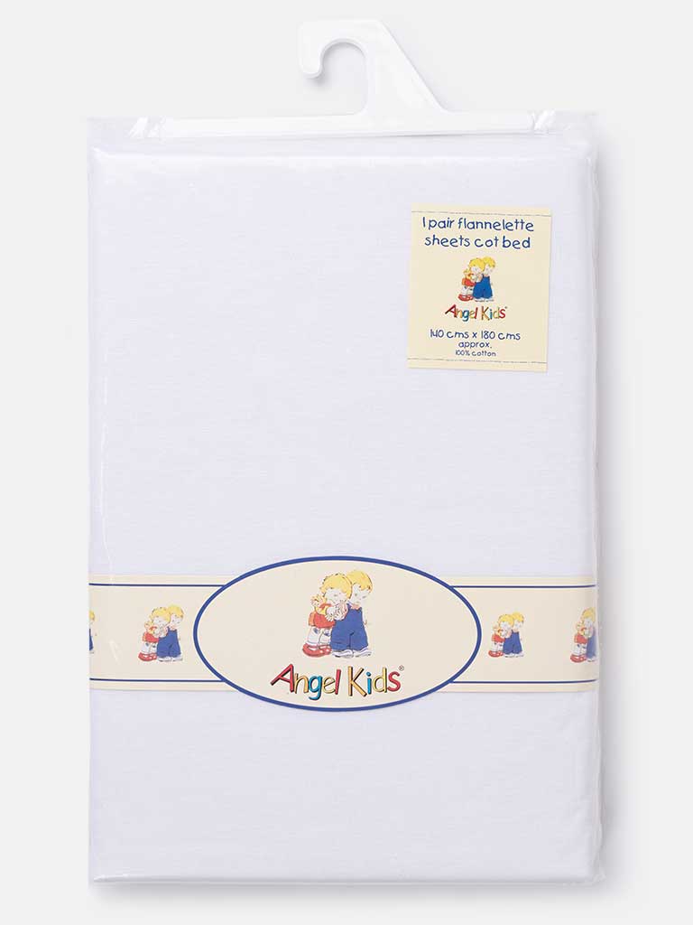 Baby Angel Kids Cotton Fitted Sheets -White