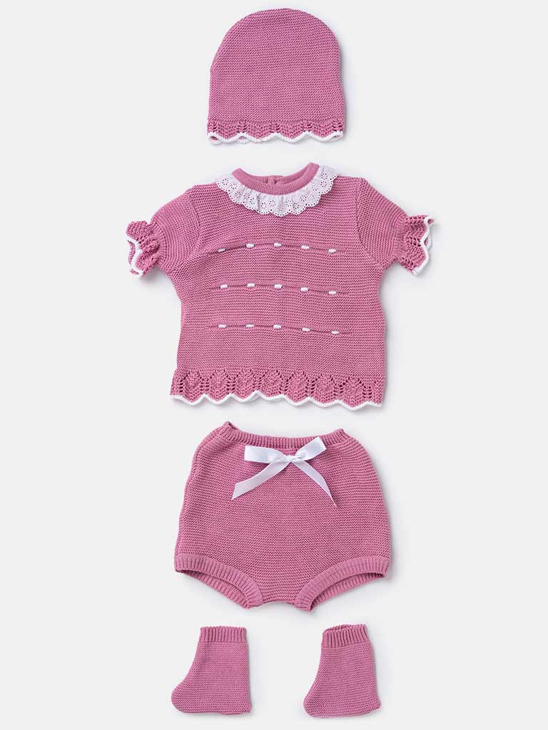Baby Girl Julia Collection 4-piece Knitted Set- Lilac