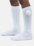 Baby Boy Vibrant Pom-pom Knee Socks - White