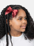 Baby Girl Vibrant Satin Bow Hairclip - Burgundy