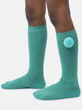 Baby Boy Vibrant Pom-pom Knee Socks - Mint Green
