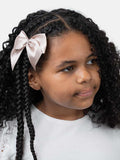 Baby Girl Vibrant Satin Bow Hairclip - Champagne/Jaguar