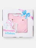 Baby Girl 3-piece Top, Dungaree & Bonnet Cable Knitted Gift Box Set - Pink