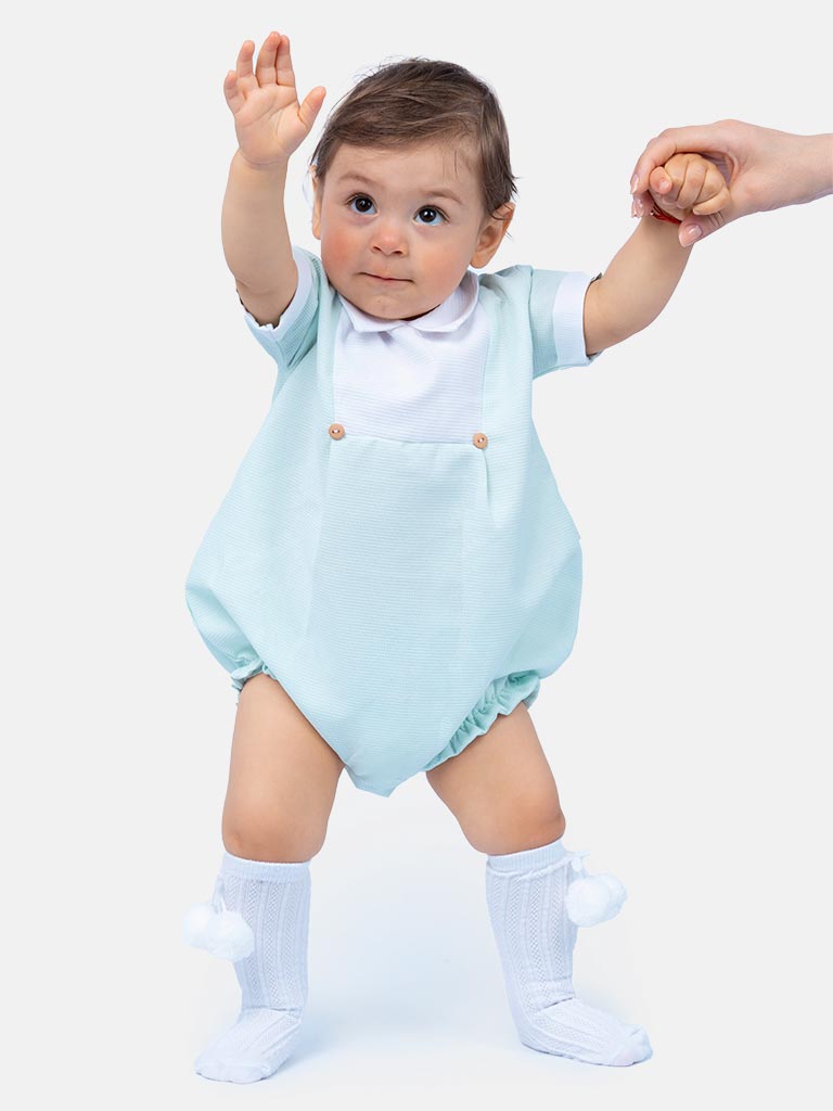 Baby Boy Raul Collection Spanish Romper - Mint Green