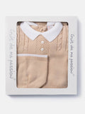 Baby Boy 3-piece Little Gentleman Knitted Gift Box Set - Beige
