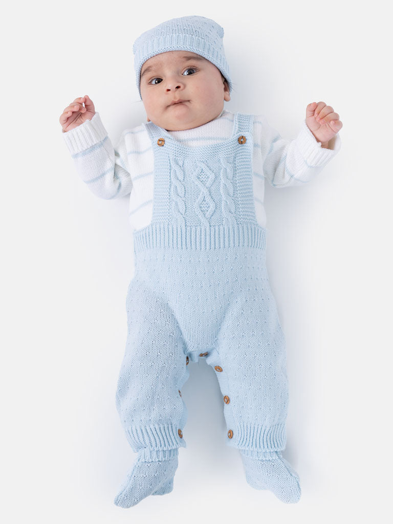 Baby Boy Teo Collection 4-piece Knitted Set - Baby Blue