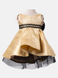 Baby Girl Embroidery Brocade Ceremony Dress - Gold