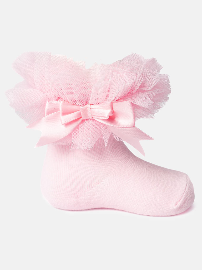 Baby Girl Tutu Frilly TikTok Ankle Socks - Pink