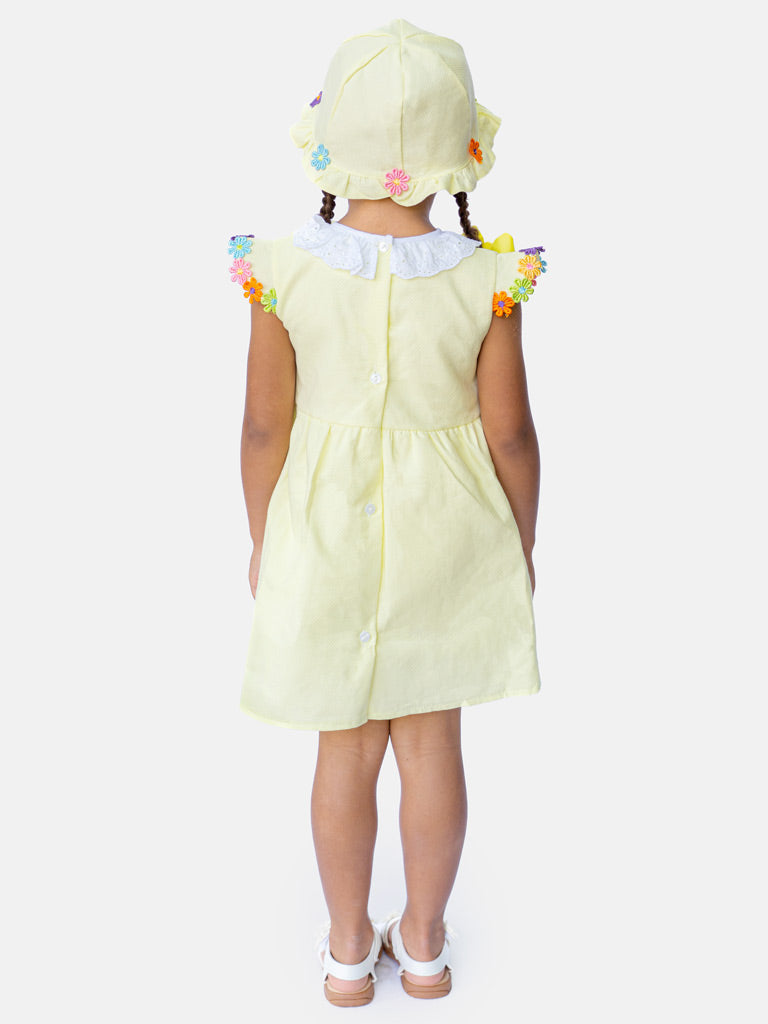 Baby Girl Laura Collection 2-piece Spanish Dress with Hat - Lemon Yellow