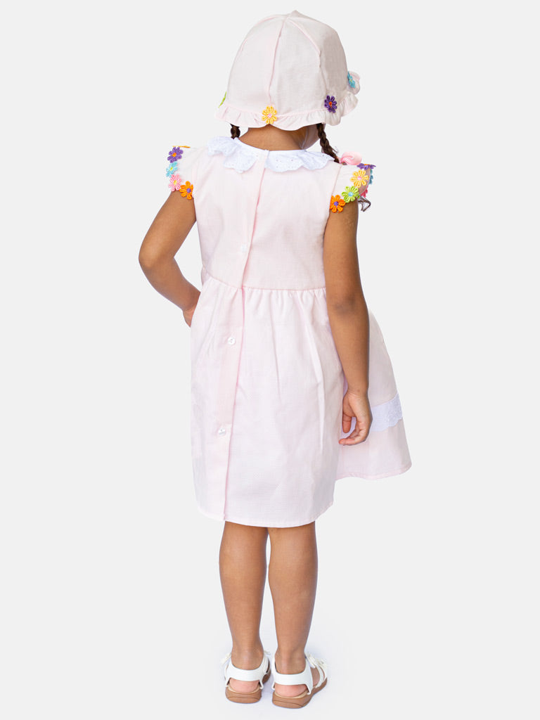 Baby Girl Laura Collection 2-piece Spanish Dress with Hat - Pink