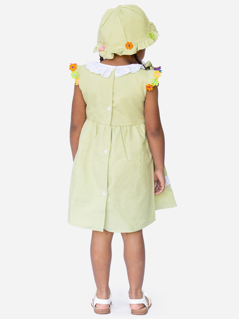Baby Girl Laura Collection 2-piece Spanish Dress with Hat - Sage