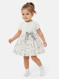 Baby Girl Nova Collection Half Knitted Spanish Dress - Ivory & Yellow Floral