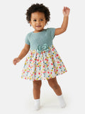 Baby Girl Nova Collection Half Knitted Spanish Dress - Mint Green & Cherries