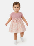 Baby Girl Nova Collection Half Knitted Spanish Dress - Dusty Pink & Zebra