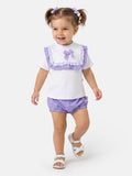 Baby Girl Carla Collection 2-Piece Romper Set - Purple