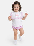 Baby Girl Carla Collection 2-Piece Romper Set - Baby Pink