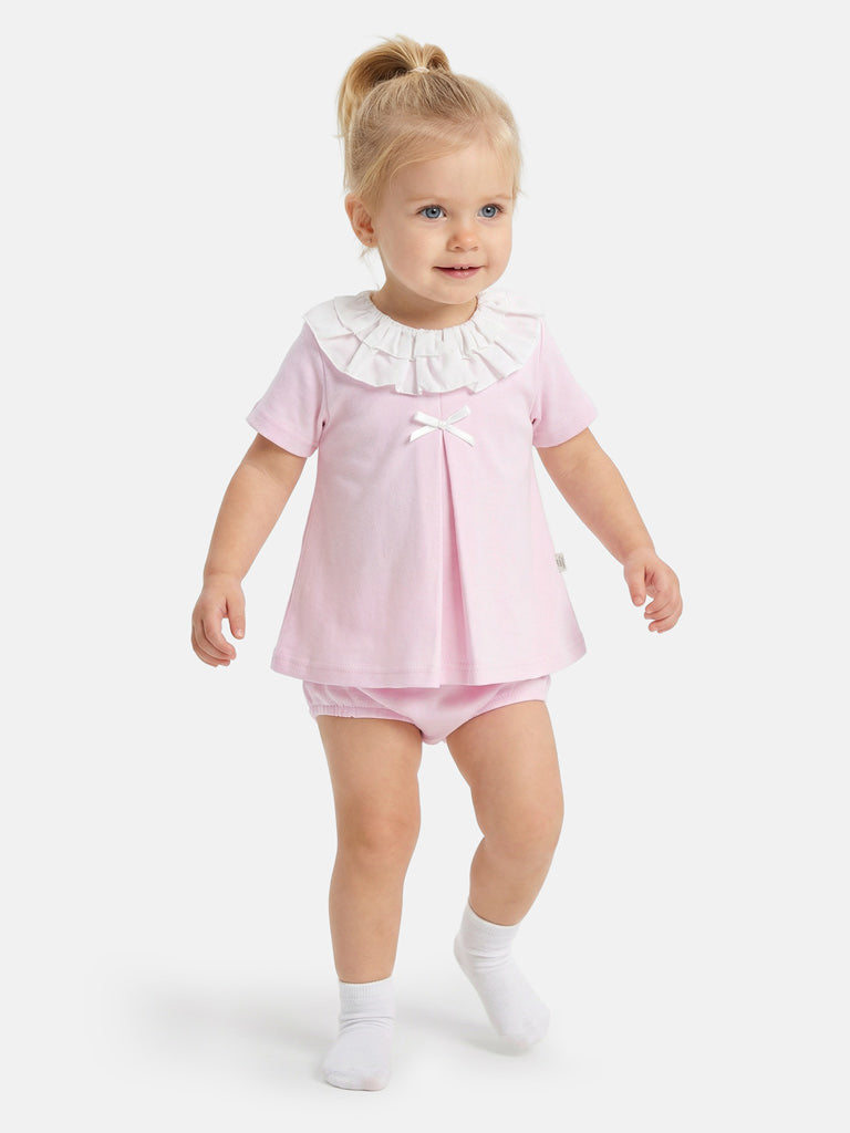 Baby Girl Rosalia Collection 2-Piece Set Spanish Romper - Baby Pink