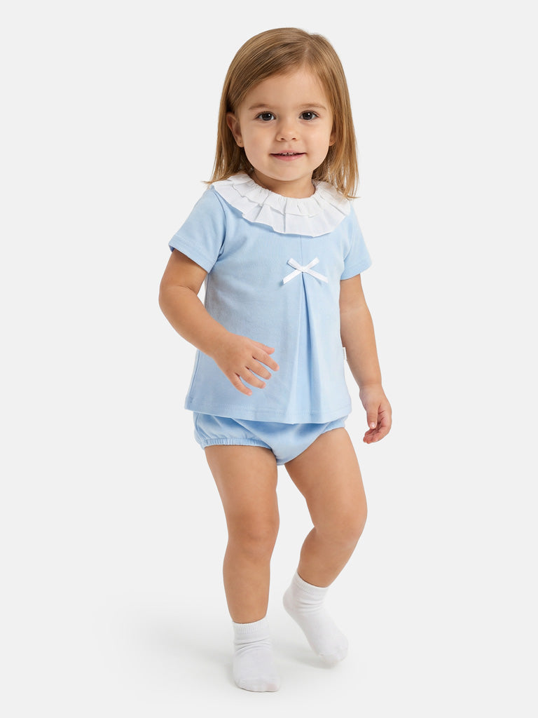 Baby Girl Rosalia Collection 2-Piece Set Spanish Romper - Baby Blue