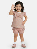 Baby Girl Liana Collection Floral Romper 2-Piece Set - Dusty Pink