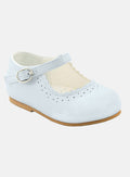 Baby Girl MARY JANE Shoes Emma Scalloped Trim - Bluebell White