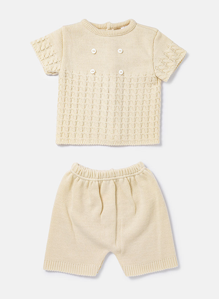 Baby Boy Felipe Collection 2-piece Spanish Knitted Set - Beige