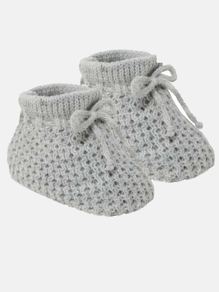 Baby Unisex Knitted Booties-Grey