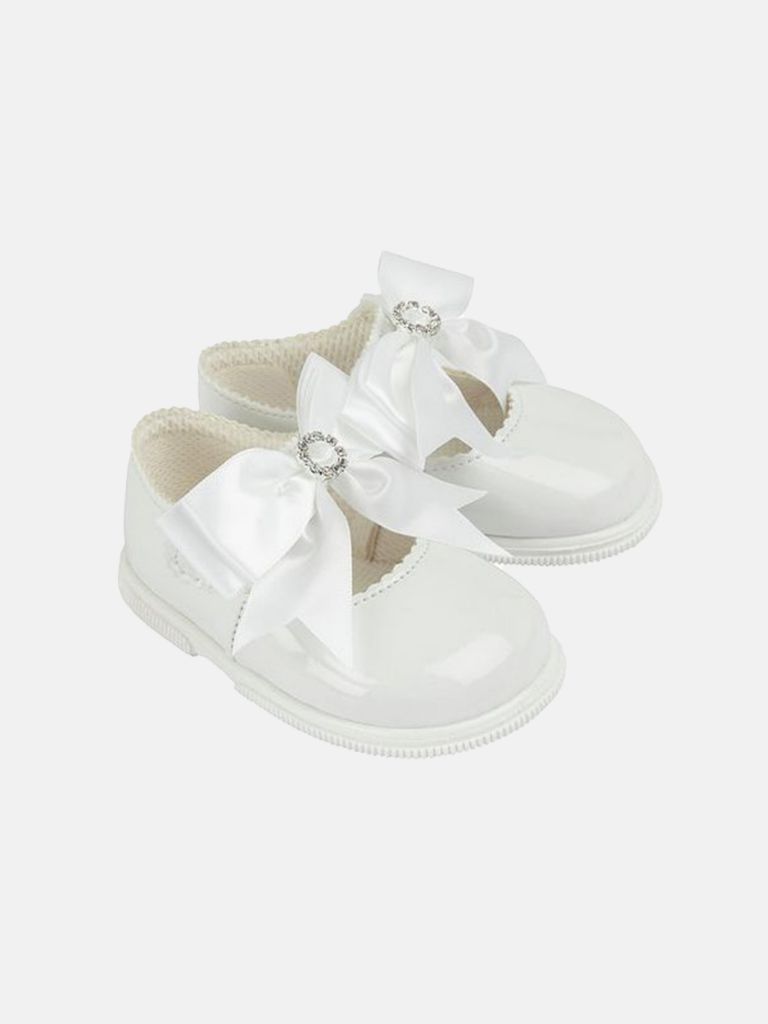 Baypods Girls Diamanté Hard Soled Shoe - White