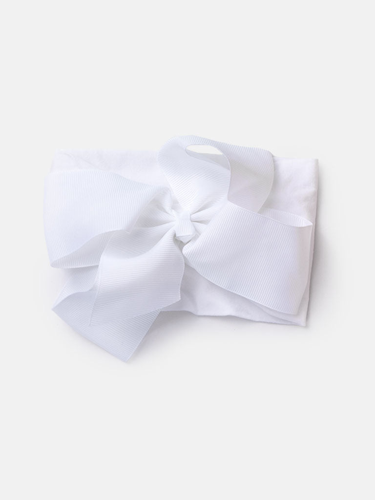 Baby Girl Big Satin Bow Hairband - Warm Tones