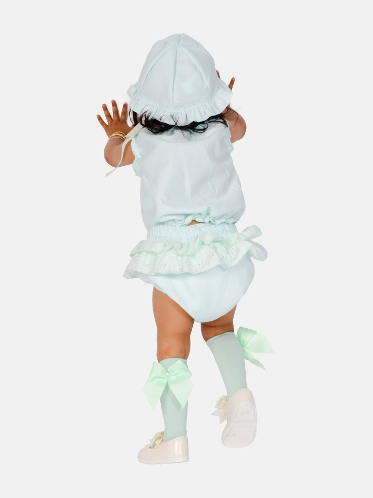 Baby Girl Amalia Collection 3 Piece Summer Set - Mint Green