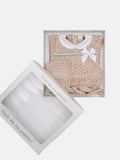 Baby Girl Dot Knitted Short Sleeve Summer Gift Box Set - Beige