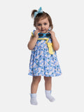 Baby Girl Marbella Printed Floral Summer Dress - Blue