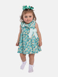 Baby Girl Marbella Printed Floral Summer Dress - Mint Green