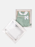 Baby Girl Dot Knitted Short Sleeve Summer Gift Box Set - Mint Green