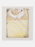 Baby Boy 3 Piece Striped Summer Knitted Gift Box Set - Lemon Yellow