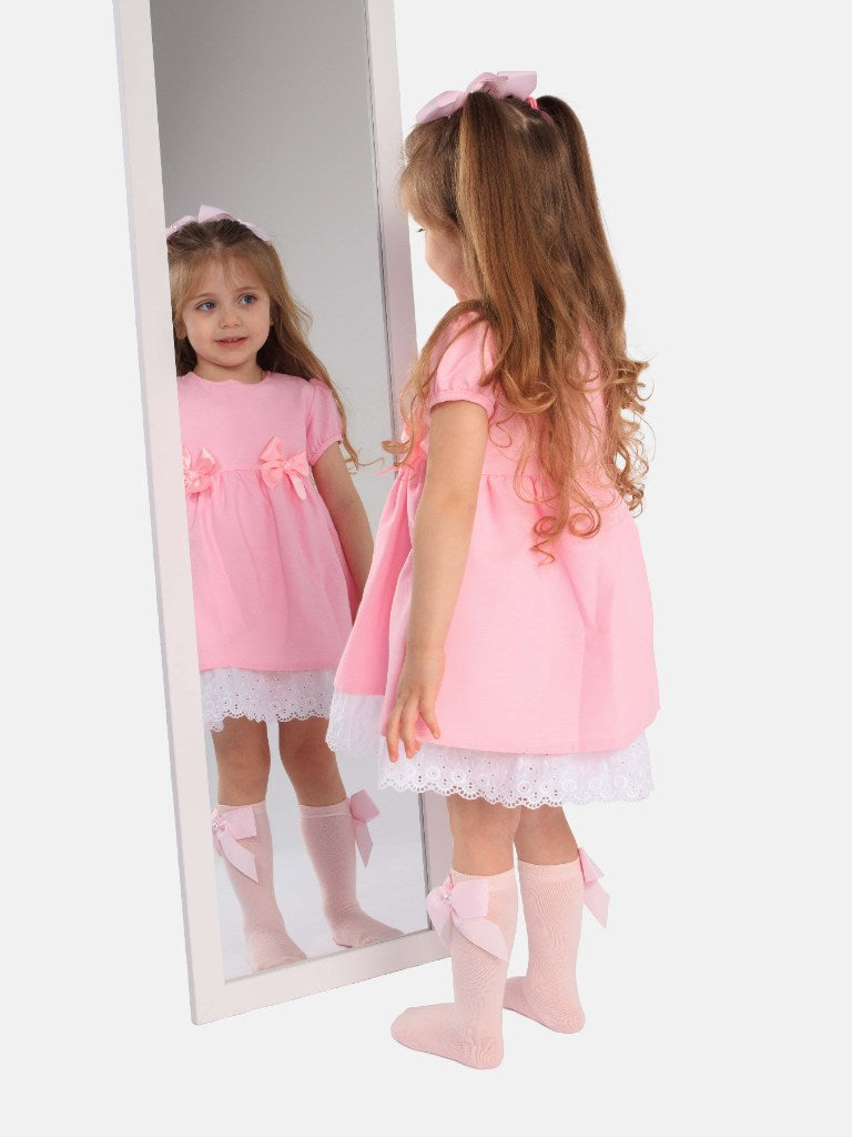 Baby Girl Nina Collection Pink Spanish Dress with Lace