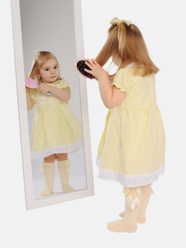 Baby Girl Elia Collection Lemon Yellow Spanish Dress with Lace
