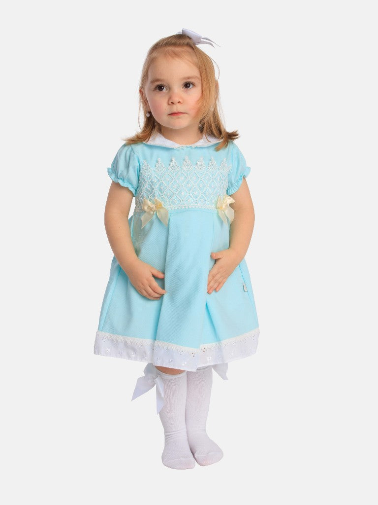 Baby Girl Elia Collection Spanish Dress - Aqua Blue